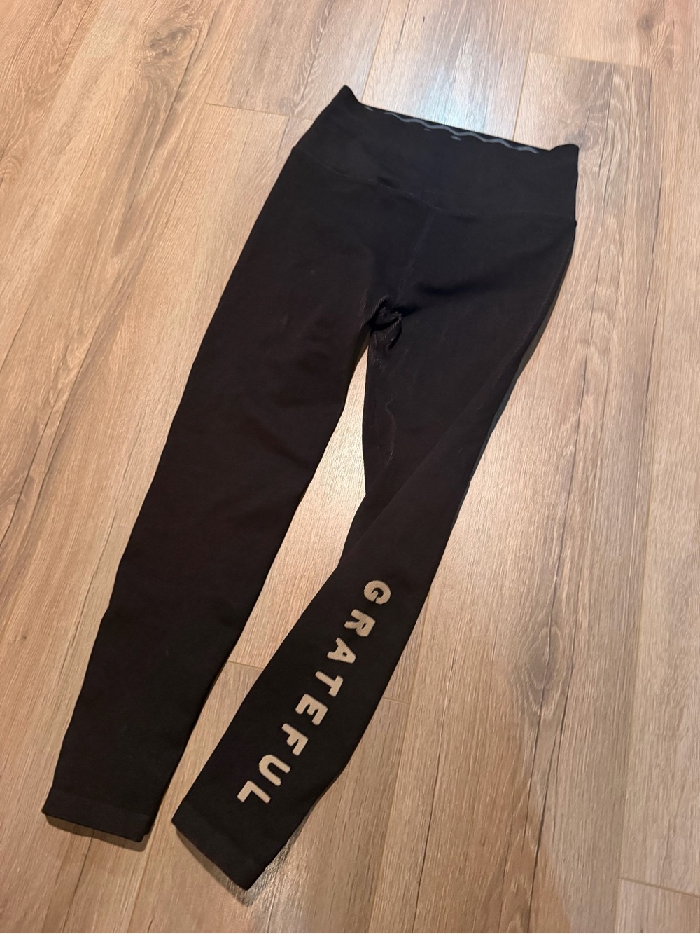 Spiritual Gangster Black Grateful Leggings Women’s Athletic Yoga High Rise M/L